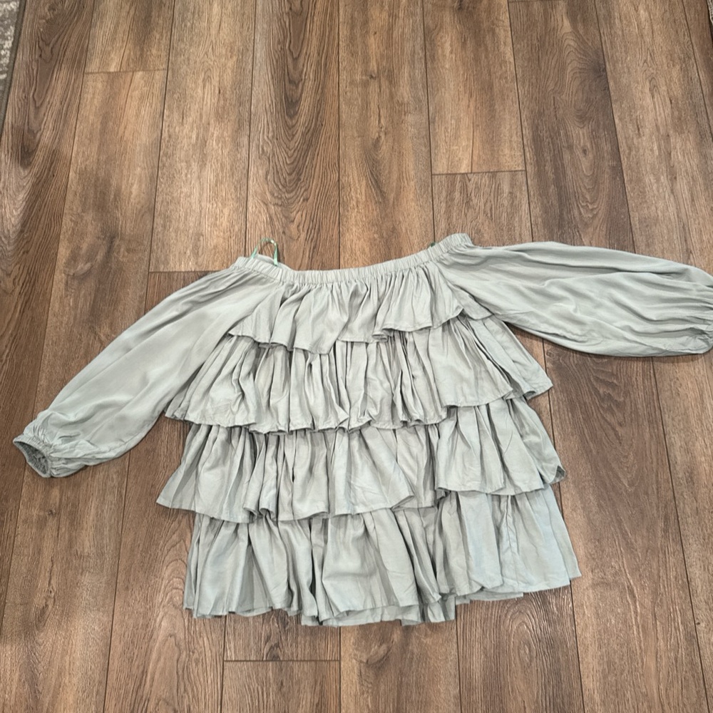 Klesis Gray Ruffled Skirt